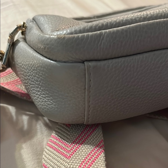 Stone Crossbody Bag with Pink Chevron Strap - Picture 6 of 15